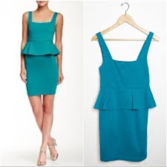 Alice + Olivia Teal Blue Peplum Dress Size 6 - Picture 12 of 12